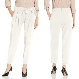 Parker | NWT Sz. 10 Pearl White Elliot Pleated Cropped Jogger Dress Pants Slacks